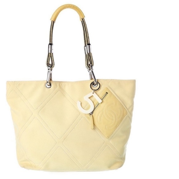 CHANEL • Cabas CC Logo Canvas Shoulder Bag - Picture 6 of 16